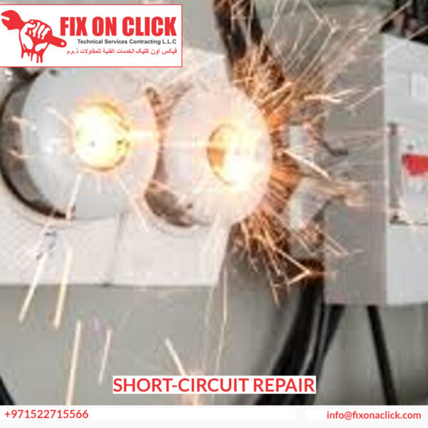 Fix On Click electrician carrying out short circuit fault diagnosis in Dubai property