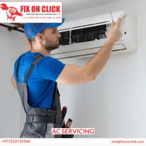 AC Servicing in Dubai - Professional Fix On Click technicians performing regular maintenance