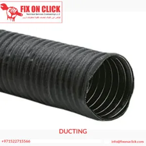 Fix On Click technician pressure-testing duct joints inside a Dubai villa ceiling