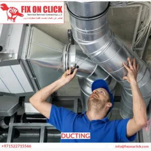 Sealed and insulated ducting installed by Fix On Click technicians in Dubai