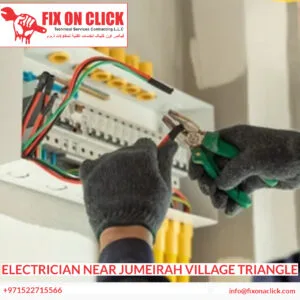 Fix On Click service van equipped with electrical tools and spare parts near Jumeirah Village Triangle