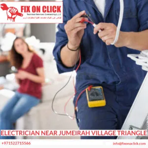 Completed electrical panel upgrade in a Jumeirah Village Triangle home by Fix On Click technician