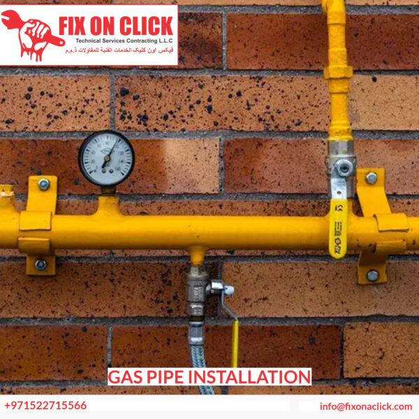 Fix On Click technician routing and testing gas pipework in Dubai property