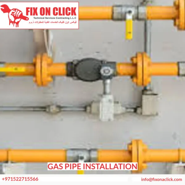 Gas pipe installation Dubai - Fix On Click certified technician completing commercial gas line