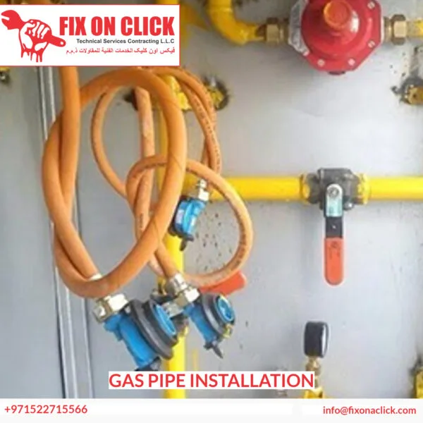 Gas pipe installation Dubai - Fix On Click certified technician installing gas lines