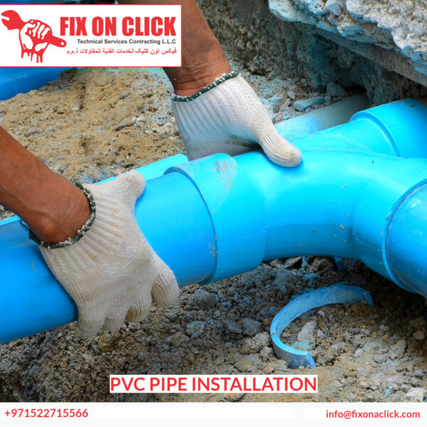 Expert plumbers handling high-quality certified PVC piping solutions in Dubai