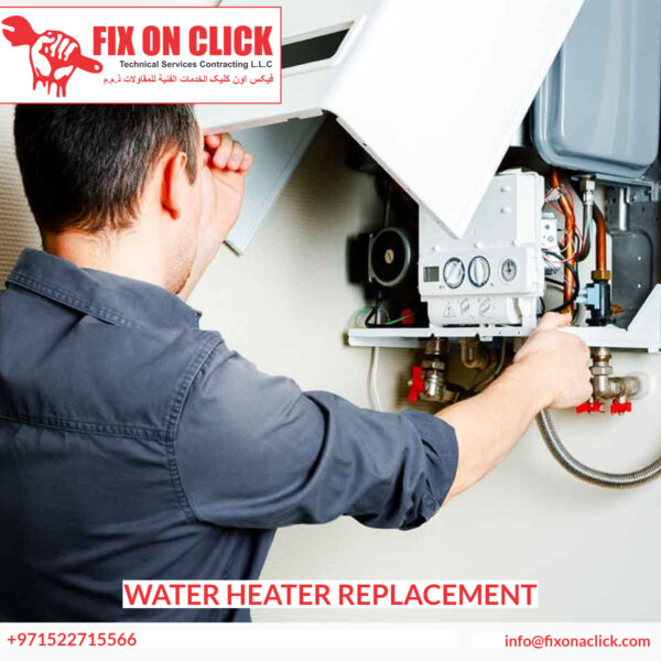 Water heater replacement Dubai - Fix On Click technician completing installation