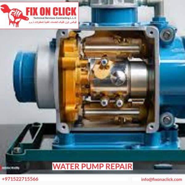 Water pump repair Dubai - Fix On Click technician diagnosing water pump fault