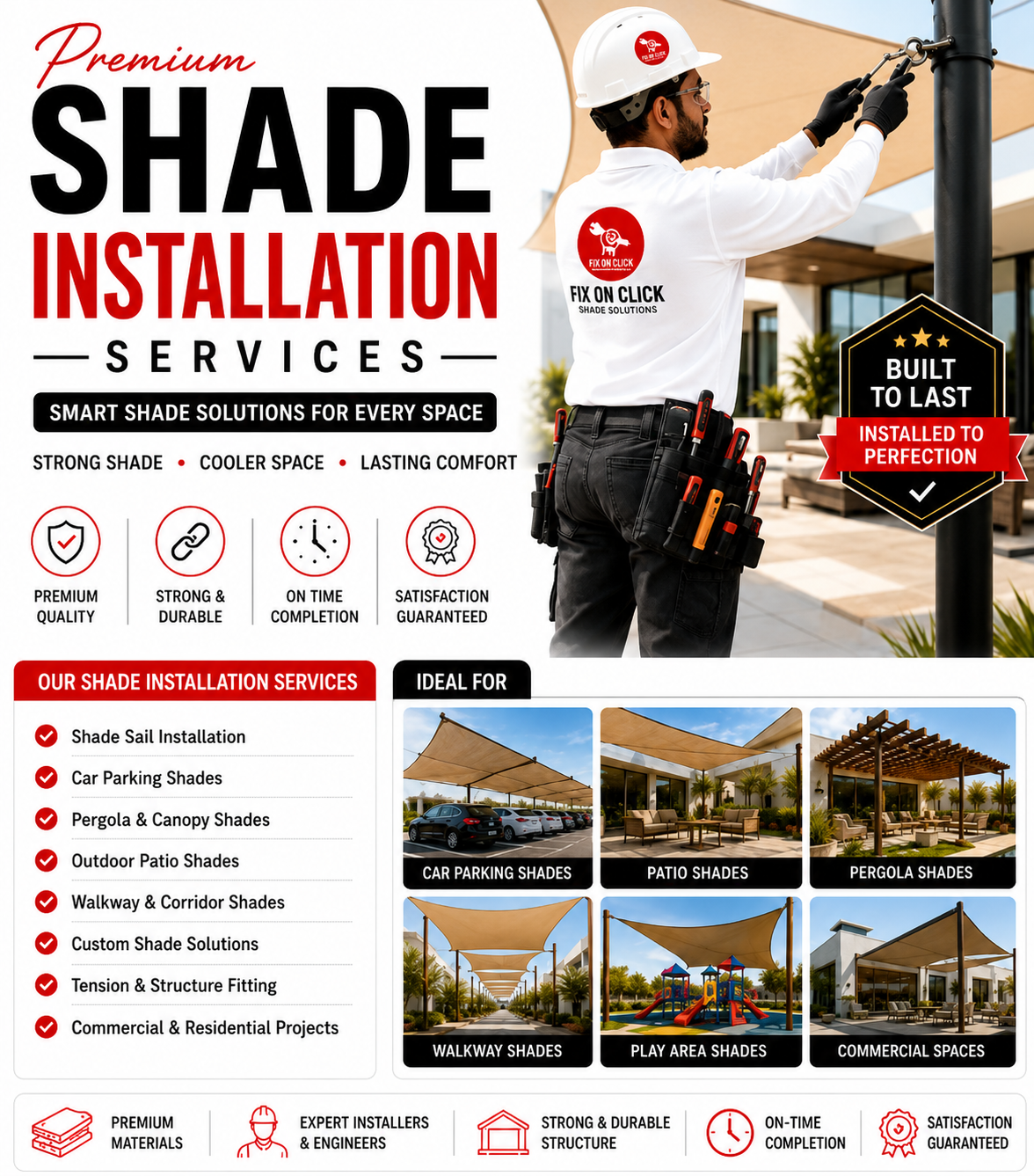 Professional Shade Installation Services in Dubai - Fix On A Click