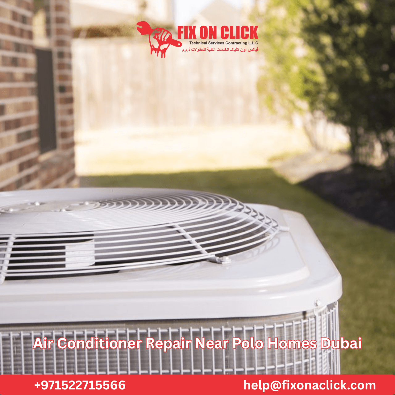 Split AC unit maintenance and repair service in Polo Homes Dubai villa