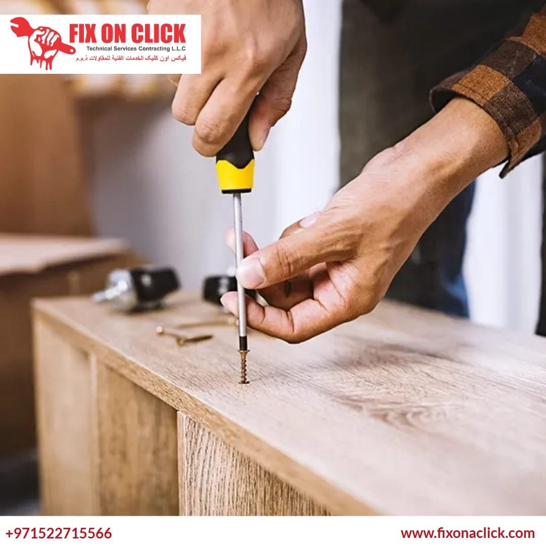Expert carpenter completing furniture repair work
