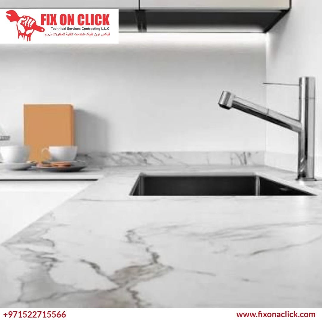 Fix On Click team replacing a kitchen marble countertop