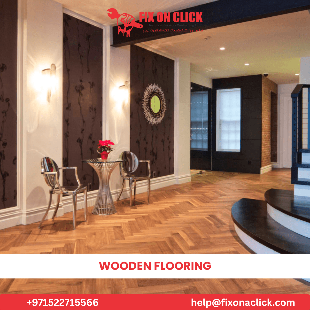 Fix On Click service vehicle fleet for carpentry services in Dubai