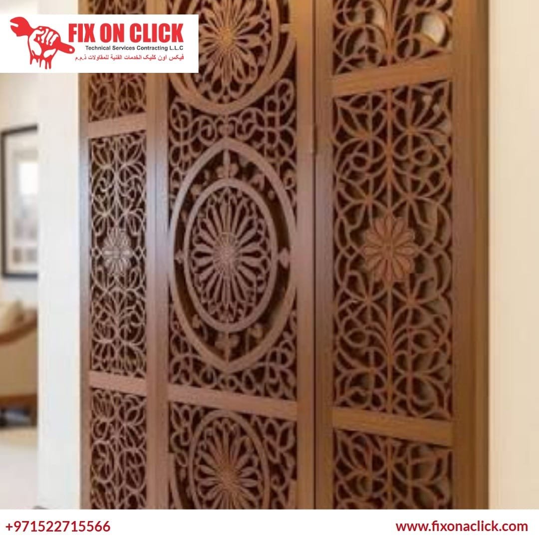 Slatted Wooden Partition in a modern home